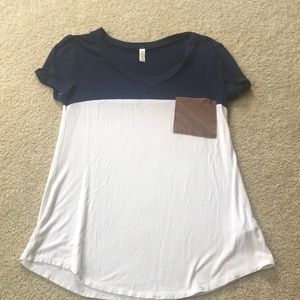 Mai soli dressy T-shirt, small, navy & cream